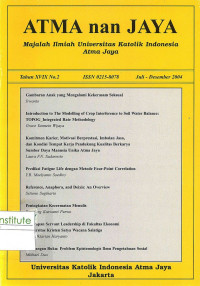 Image of Atma nan Jaya: Majalah Ilmiah Universitas Katolik Indonesia Atma Jaya: Th. XVIX No.2| Juli-Desember 2004