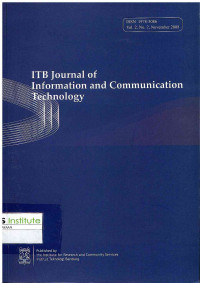 Image of ITB journal of information and communication technology | Vol.2 No.2 November 2008