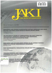 Image of JAKI : Jurnal Akuntansi Keuangan Indonesia Vol. 10 No. 1 | Juni 2013