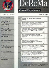 Image of Derema: Jurnal Manajemen Vol. 10 No. 1  | Mei 2015