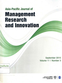 Image of Asia-Pacific Journal of Management Research and Innovation: Vol. 11 No. 3 | September 2015