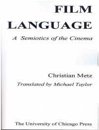 Image of Film Language A Semiotics of the Cinema
