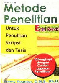 Image of Metode Penelitian Untuk penulisan Skripsi dan Tesis