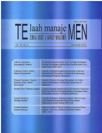 Image of Telaah Manajemen : Jurnal Riset & Konsep Manajemen: Vol. 10 No. 2 November 2015