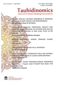 Image of Tauhidinomics: Journal of Islamic Banking dan Economics Vol. 1 No. 1 | Mei 2015