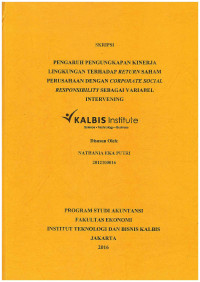 Image of Pengaruh Pengungkapan Kinerja Lingkungan terhadap Return Saham Perusahaan dengan Corporate Social Responsibility sebagai Variabel Intervening
