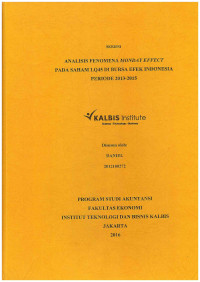 Image of Analisis Fenomena Monday Effect pada Saham LQ45 di Bursa Efek Indonesia Periode 2013-2015