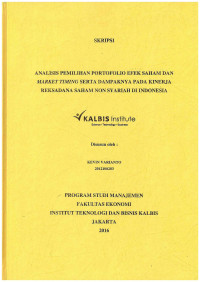 Image of Analisis Pemilihan Portofolio Efek Saham dan Marketing Timing Serta Dampaknya Pada Kinerja Reksadana Saham Non Syariah di Indonesia