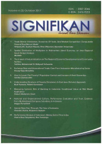 Image of Signifikan: Jurnal Ilmu Ekonomi Vol. 6 No. 2 | October 2017