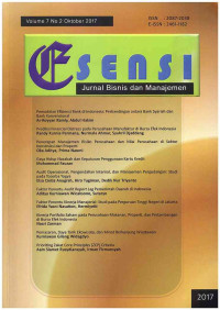 Image of Esensi: Jurnal Bisnis dan Manajemen Vol. 7 No. 2 | Oktober 2017