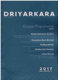 Image of Jurnal Filsafat Driyarkara : Erupsi Populisme I Th. XXXIII No. 3 I 2017