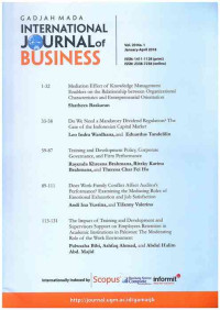 Image of Gadjah Mada International Journal of Business: Vol. 20 No. 1 | January-April 2018