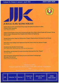 Image of Jurnal Ilmu Komunikasi UPN-YK : Vol. 14 No. 1 I Januari - April 2016