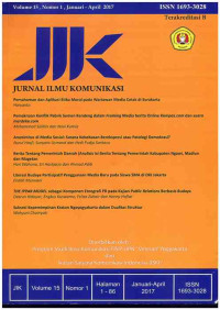 Image of Jurnal Ilmu Komunikasi UPN-YK : Vol. 15 No. 1 I Januari - April 2017