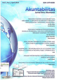 Image of Akuntabilitas: Jurnal Ilmiah Akuntansi : Vol. 7 No. 1 | April 2014