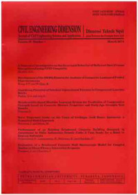 Image of Civil Engineering Dimension: Journal of Civil Engineering Science and Application : Volume 20 Number 1 I March 2018