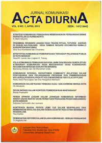 Image of Jurnal Komunikasi Acta Diurna : Vol. 9, No 1 I April 2013