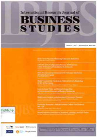 Image of International Research Journal Business Studies : Volume 12 No. 3 I December 2019 - March 2020