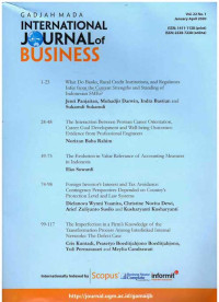 Image of Gadjah Mada International Journal of Business: Vol. 22 No. 1 | January-April 2020