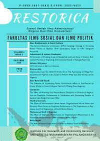 Image of RESTORICA : Jurnal Ilmiah Ilmu Administrasi Negara Dan Ilmu Komunikasi | Vol. 6 Issue 2 Oktober 2020