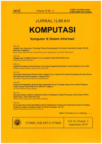 Image of Jurnal Ilmiah Komputasi: Komputer dan Sistem Informasi Vol.18, Nomor 3  I September 2019