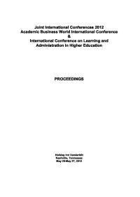 Image of Joint International Conferences 2012 Academic Business World International Conference & International Conferences On Learning And Administrator In High Education